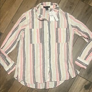 Sanctuary brand brand new Striped Button Down Shirt - Multicolor